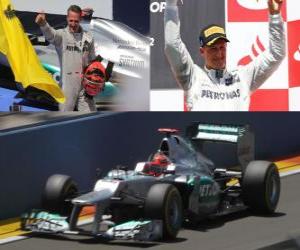 пазл Михаэль Шумахер - Mercedes - Гран-при Европы 2012 (3 место)